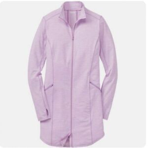 Duluth Trading Co Pier Genius UPF 50+ Purple Striped Pockets Athletic Dress S